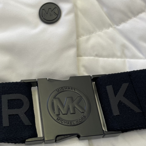 NWT Stunning Michael Kors Belted White Winter Coat Designer MK Jacket S M L XL - Picture 11 of 16